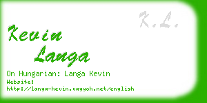 kevin langa business card